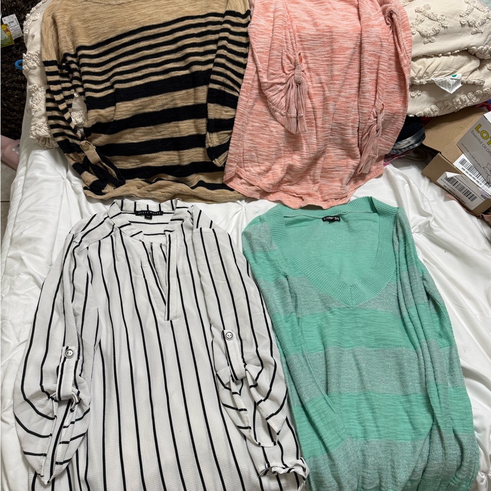 Striped and Solid Sweater Bundle